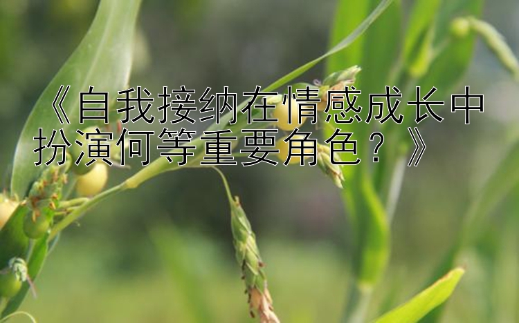 《自我接纳在情感成长中扮演何等重要角色？》