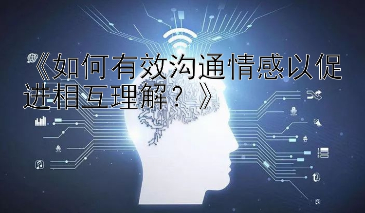 《如何有效沟通情感以促进相互理解？》