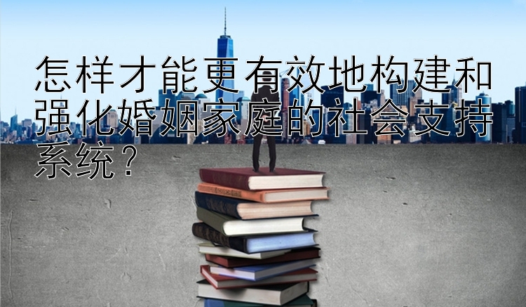 怎样才能更有效地构建和强化婚姻家庭的社会支持系统？