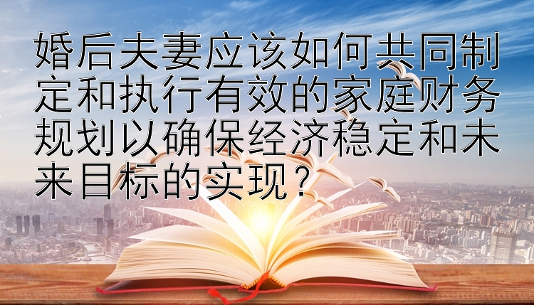 婚后夫妻应该如何共同制定和执行有效的家庭财务规划以确保经济稳定和未来目标的实现？